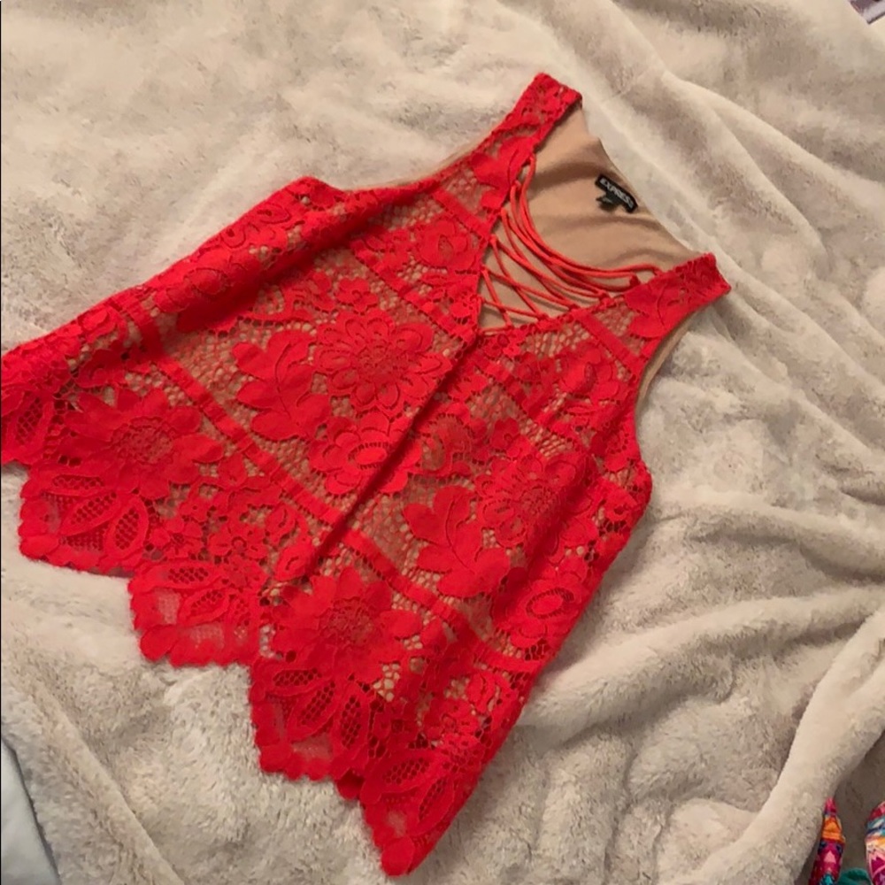 Express lace tank top